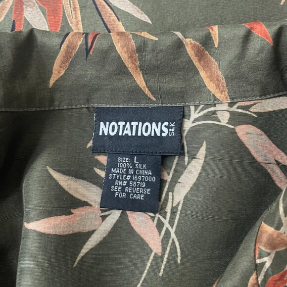 100% Silk Notations Silk Women's Blouse Size Large - Picture 7 of 8